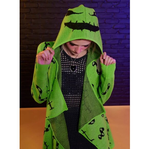 Disney Her Universe Nightmare Before Christmas Oogie Boogie Glow Green Cardigan - Picture 1 of 12
